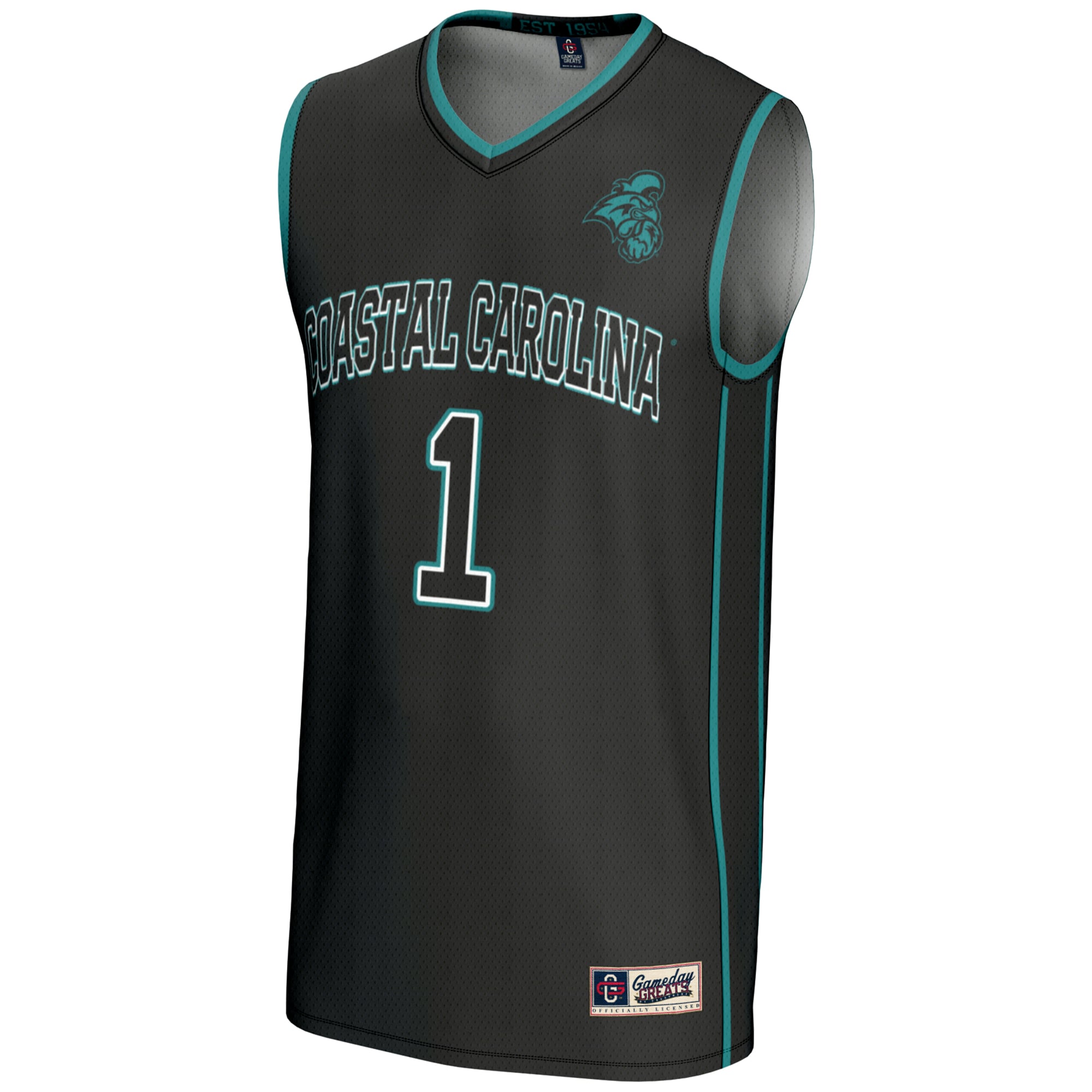 #1 Coastal Carolina Chanticleers GameDay Greats Unisex Lightweight Basketball Jersey - Black
