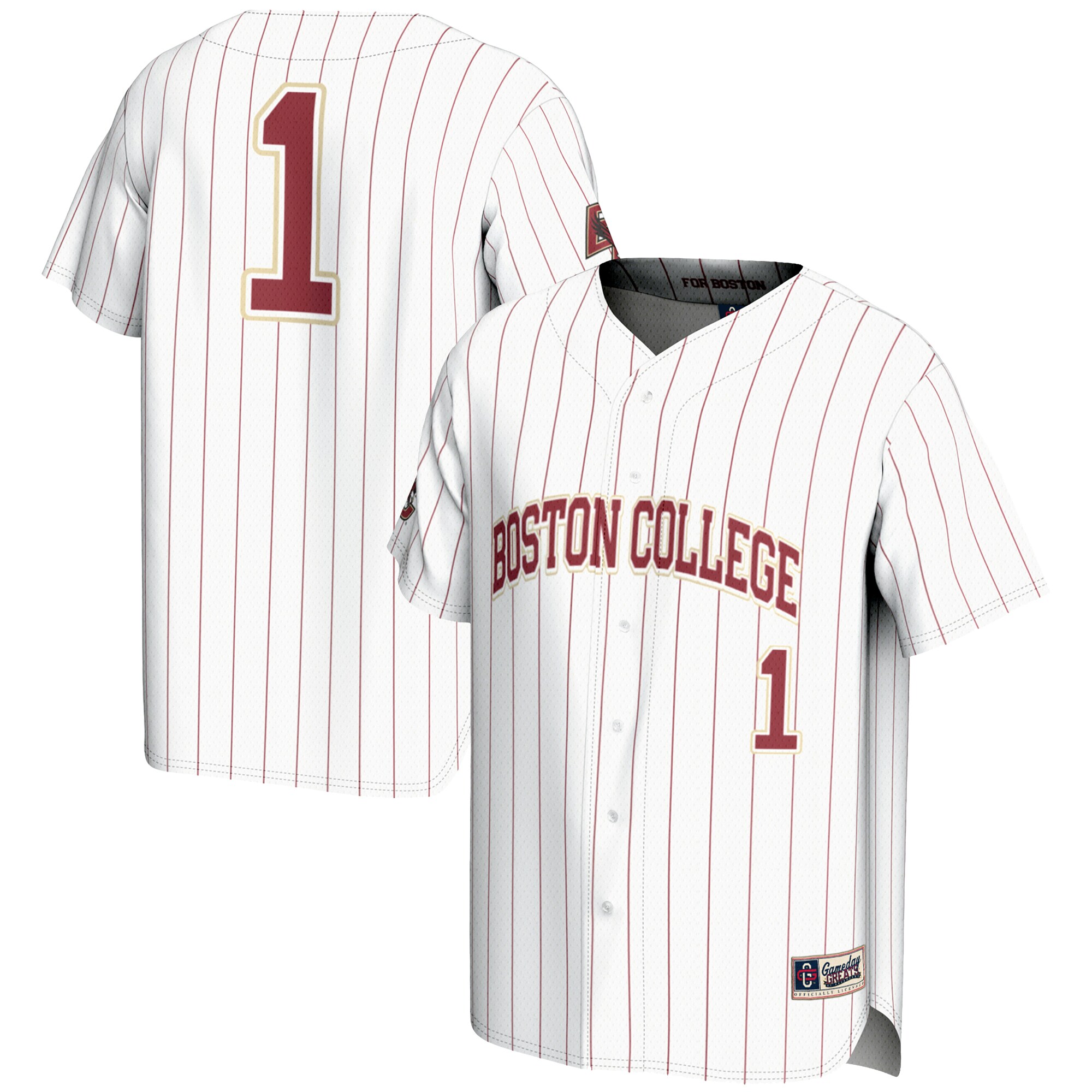 [NJP] Boston College Eagles GameDay Greats Lightweight Baseball Fashion Jersey - White