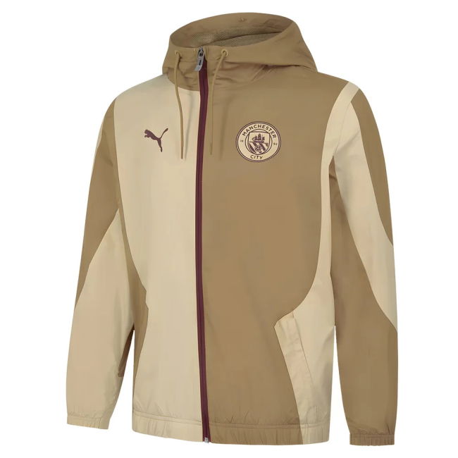 2023-2024 Man City Prematch Woven Jacket (Toasted) (Collector's Item)