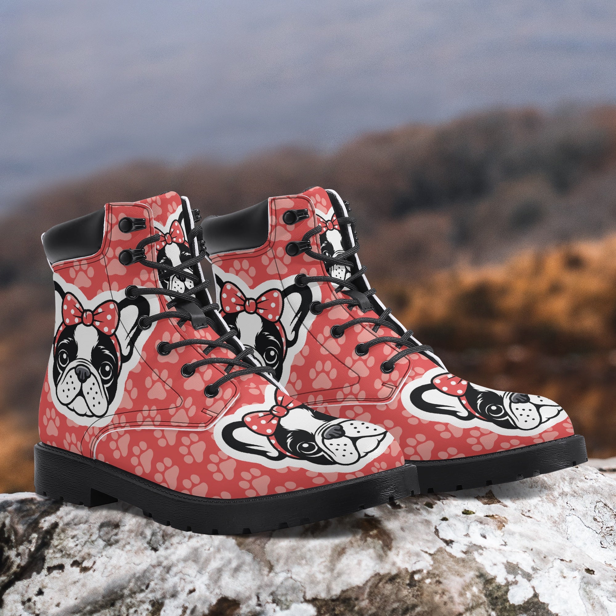 French Bulldog Lover Marcel Casual Leather Boot Perfect Gift Idea