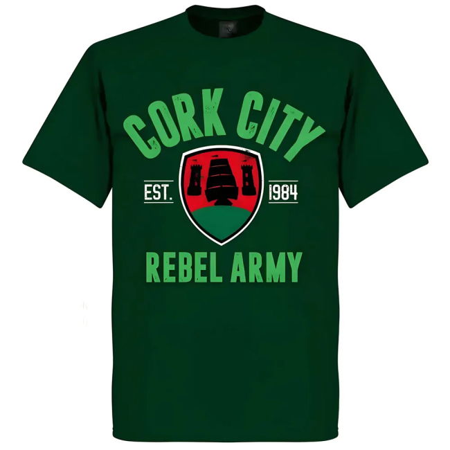T-Shirt Cork City Established - Bottle Green For Dutch Football Fans