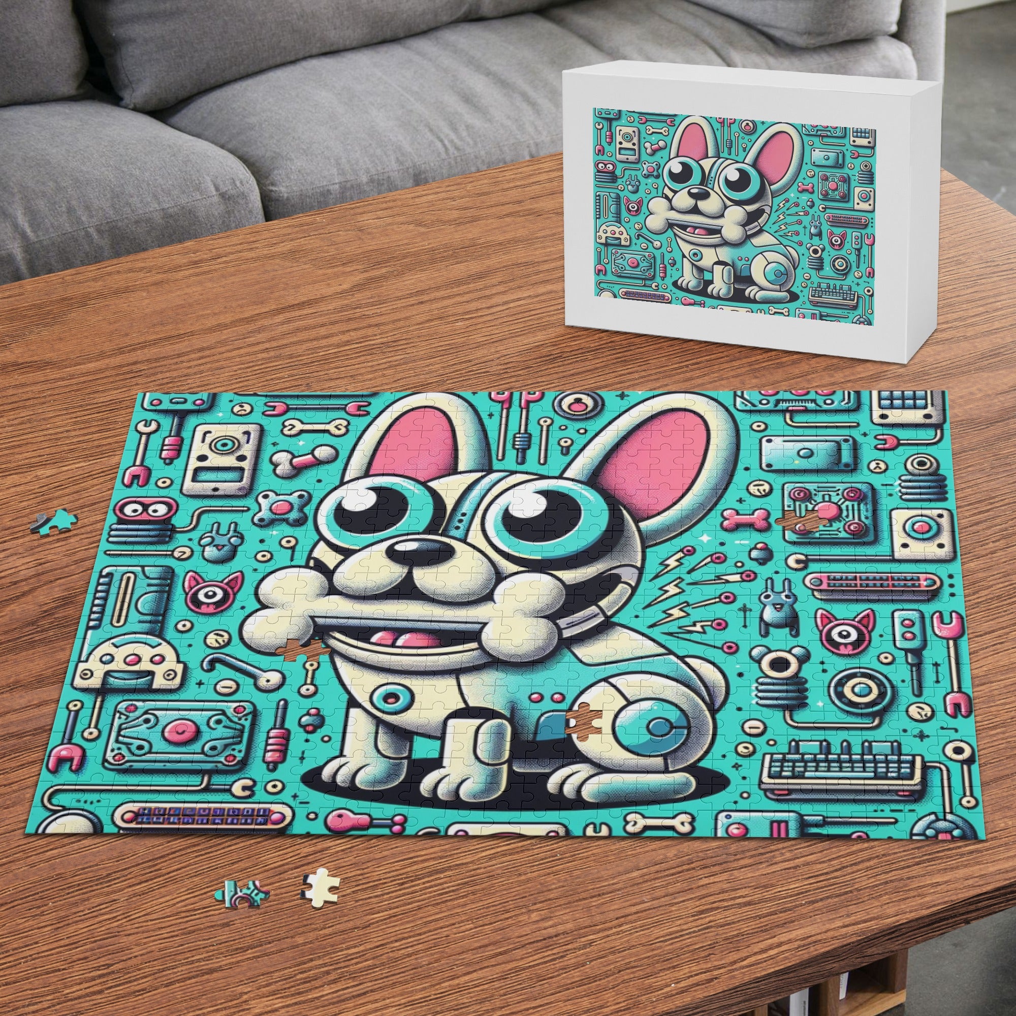 French Bulldog Hank 500 Piece Wooden Puzzle Frenchie Pet Item