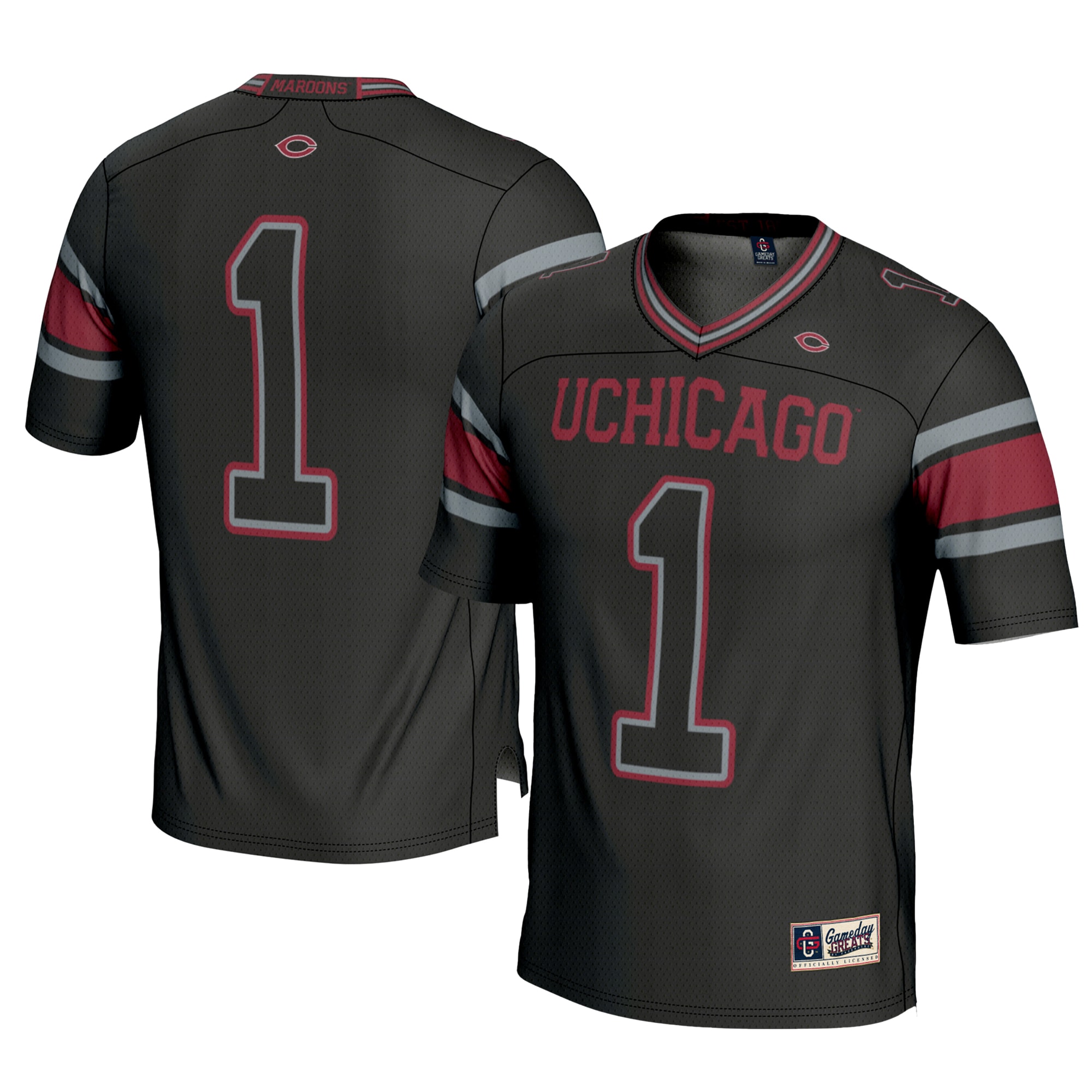#1 UChicago Maroons GameDay Greats Youth Football Jersey - Black