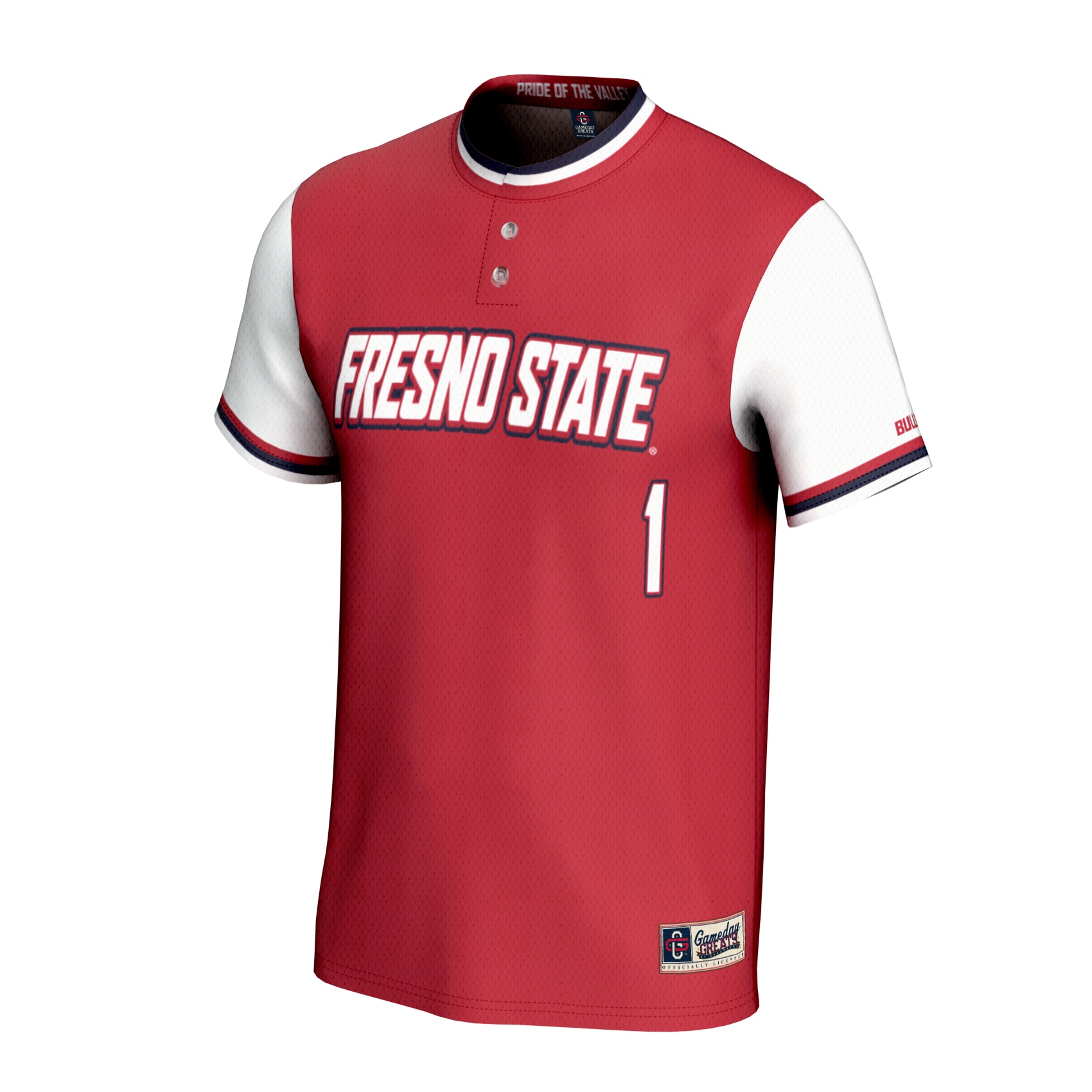 [DDG] Fresno State Bulldogs GameDay Greats Youth Lightweight Softball Fashion Jersey - Red