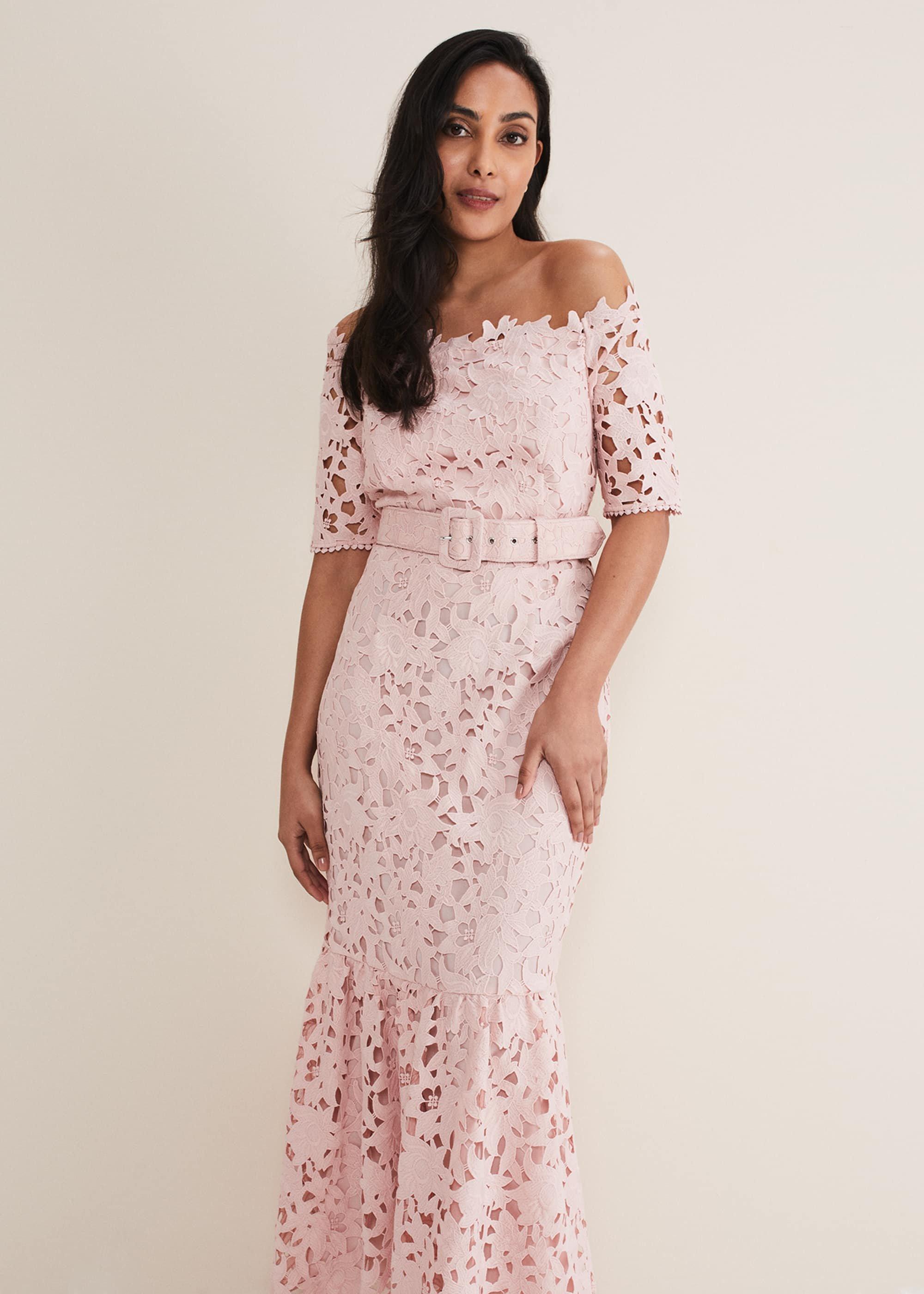 Petite Tallula Lace Bardot Maxi Dress
