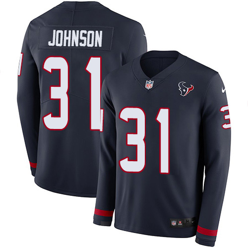 Authentic NFL Houston Texans #31 David Johnson Navy Lim-v1