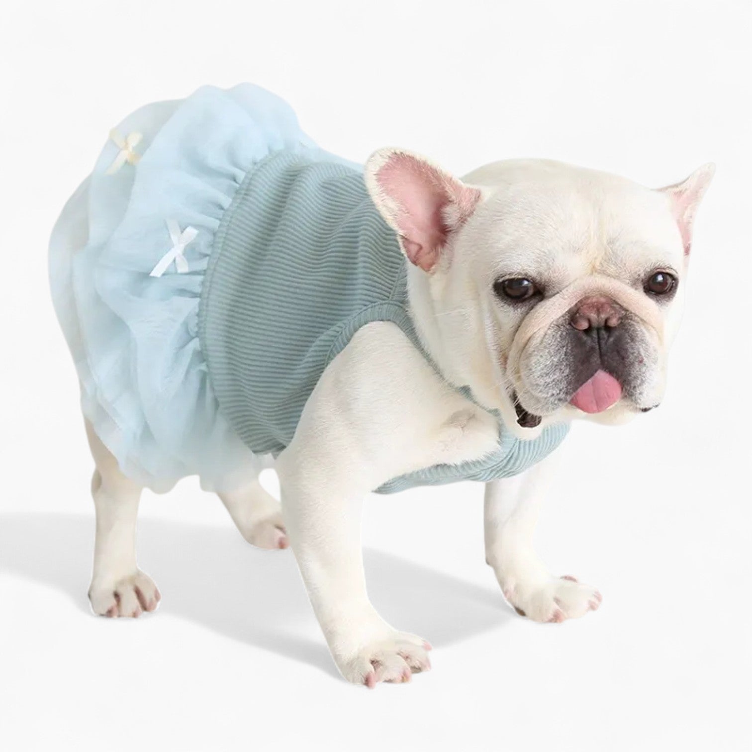 PetStyle Frenchie Princess Dress – Soft Elegant Skirt Dog Outfit
