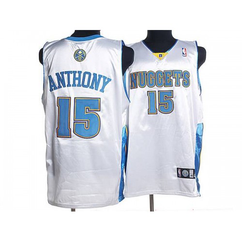White Denver Nuggets #15 Nuggets Jersey - Performance Fabric