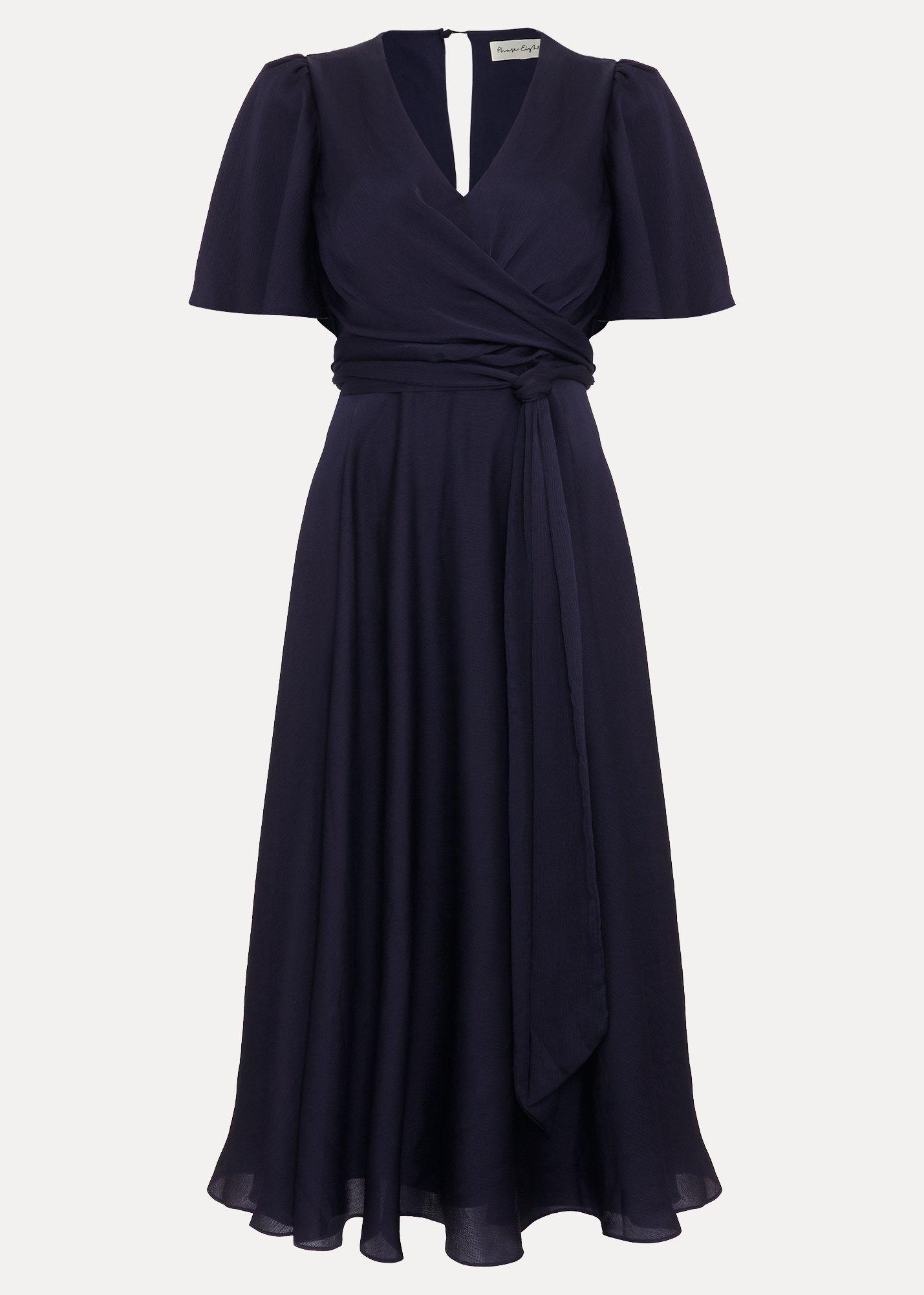 Petite Abbie Textured Wrap Dress