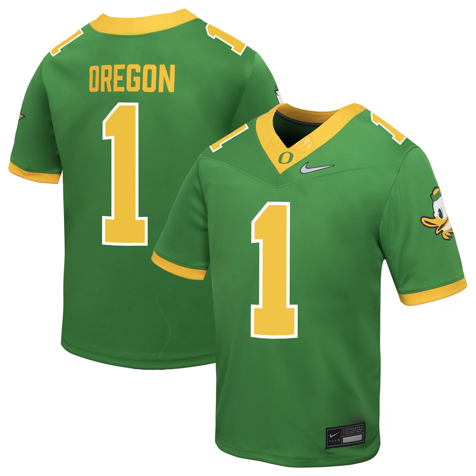 #1 Oregon Ducks Nike Toddler Vapor Fusion Alternate Jersey - Apple Green
