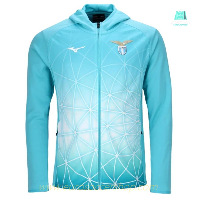 2025-2026 Lazio Hooded Walk Out Jacket (Azure Blue)