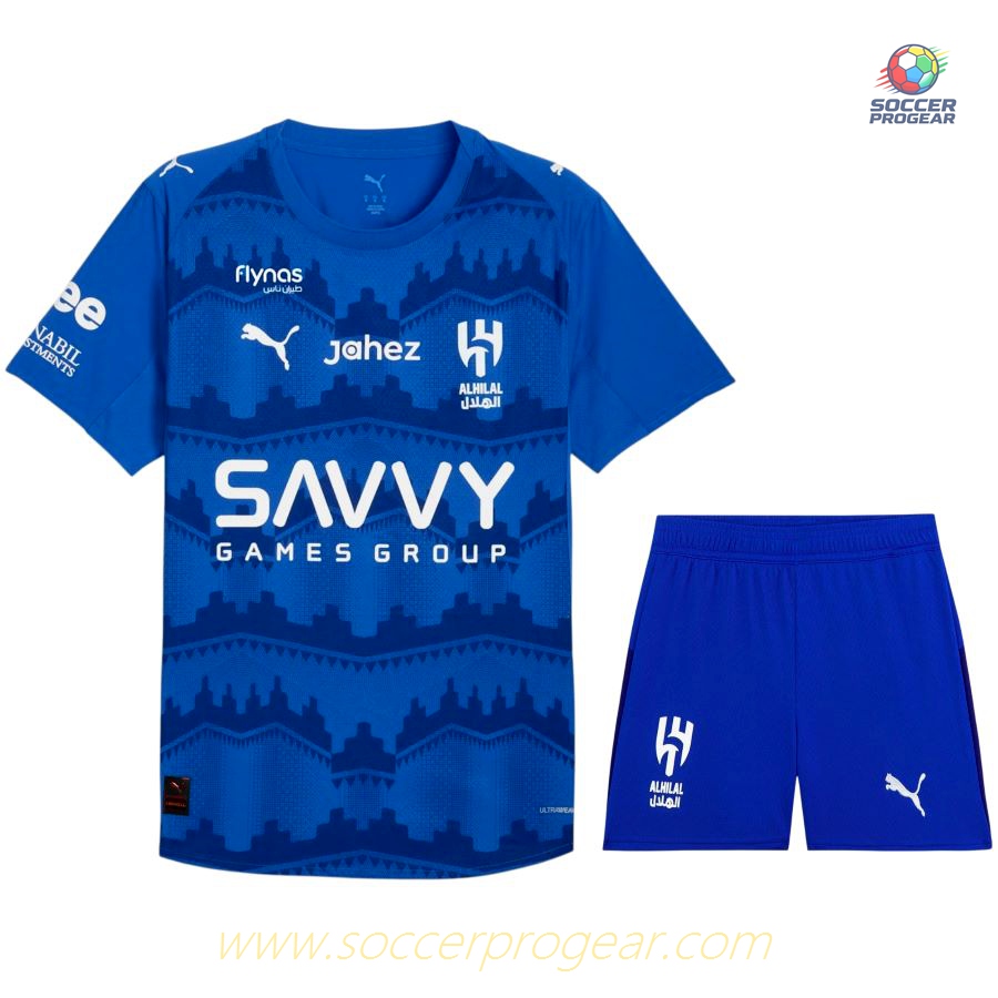 AL Hilal Home Youth Jersey Set Soccer Jersey 2025-2026 Season