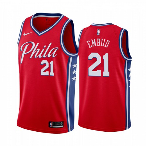 76ers Red Joel Embiid #21 Nike Jersey - On Sale Basketball Jersey