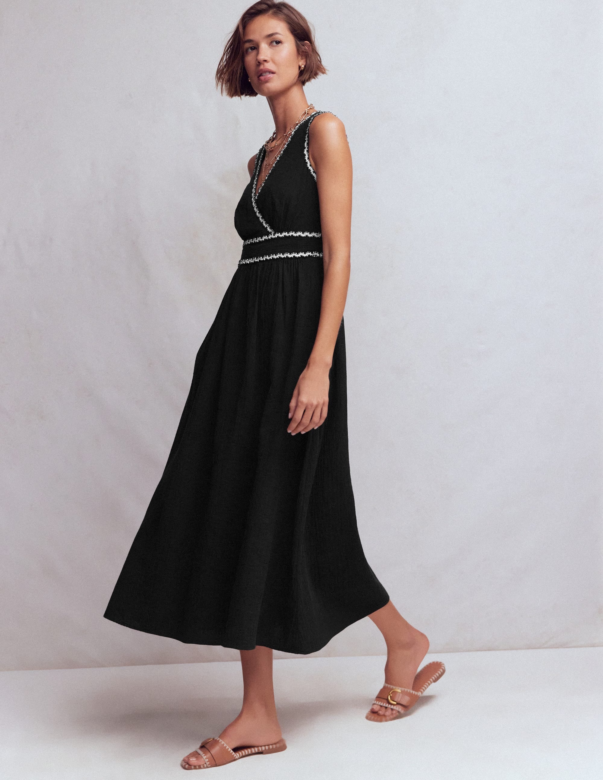 Lorna Trim Double Cloth Dress
