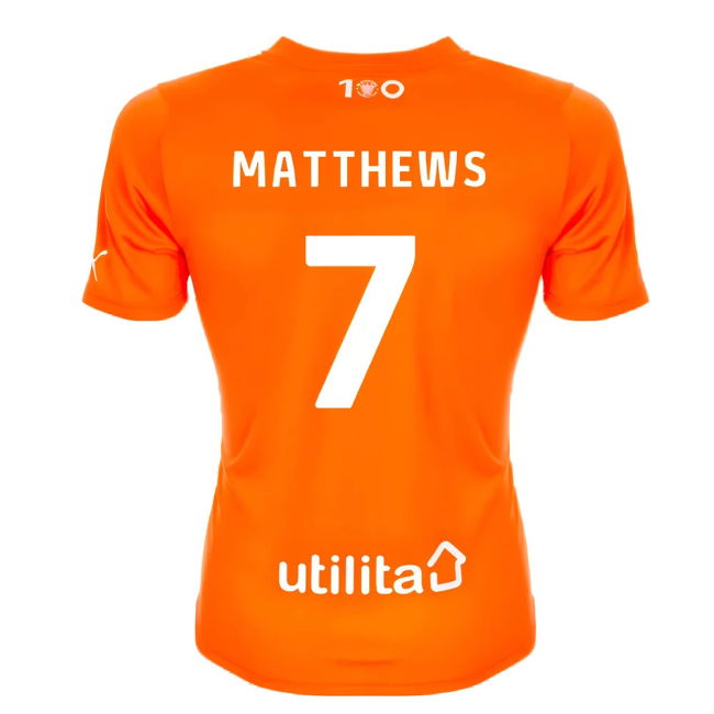Superior Craftsmanship Football Blackpool Home Shirt Matthews #7 U...