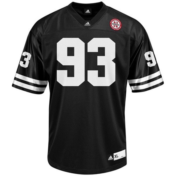 Men NCAA Team #93 Black Men Performance Jersey - Record-setting