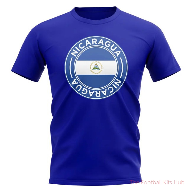 Nicaragua Football Badge T-Shirt (Royal)