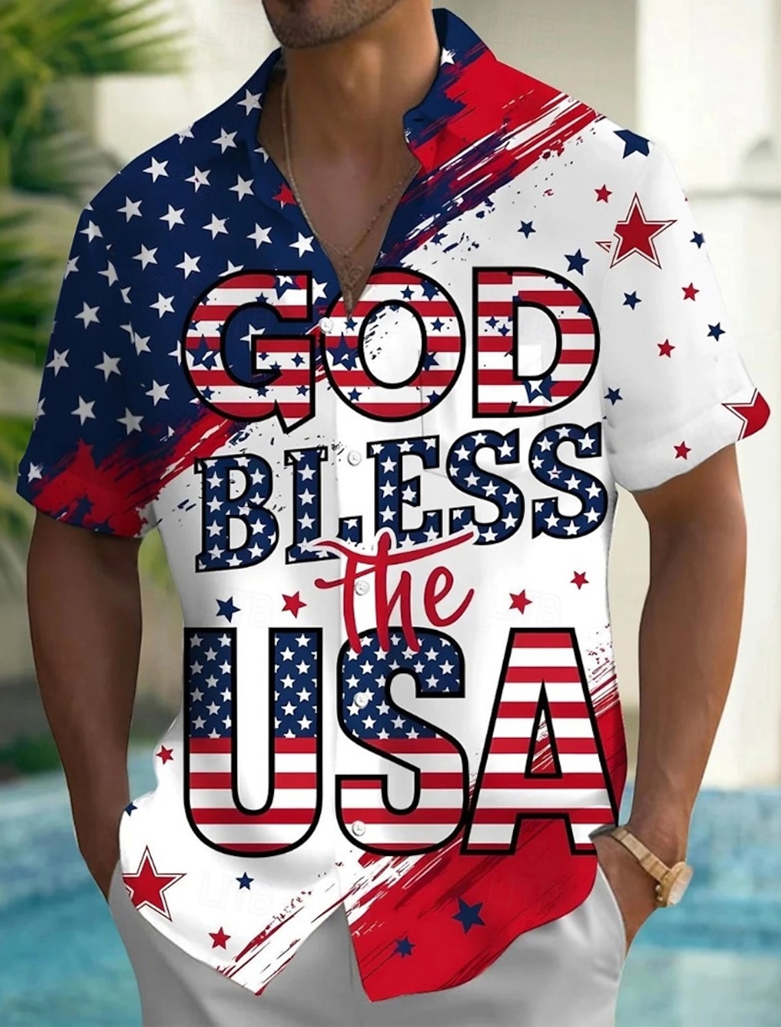 4th of July 2026 250th Men's American US Flag Shirt Summer Shirt Short Sleeve Patriotic Daily Streetwear Summer Spring Turndown 3D Print Button Up Shirts Blue Red