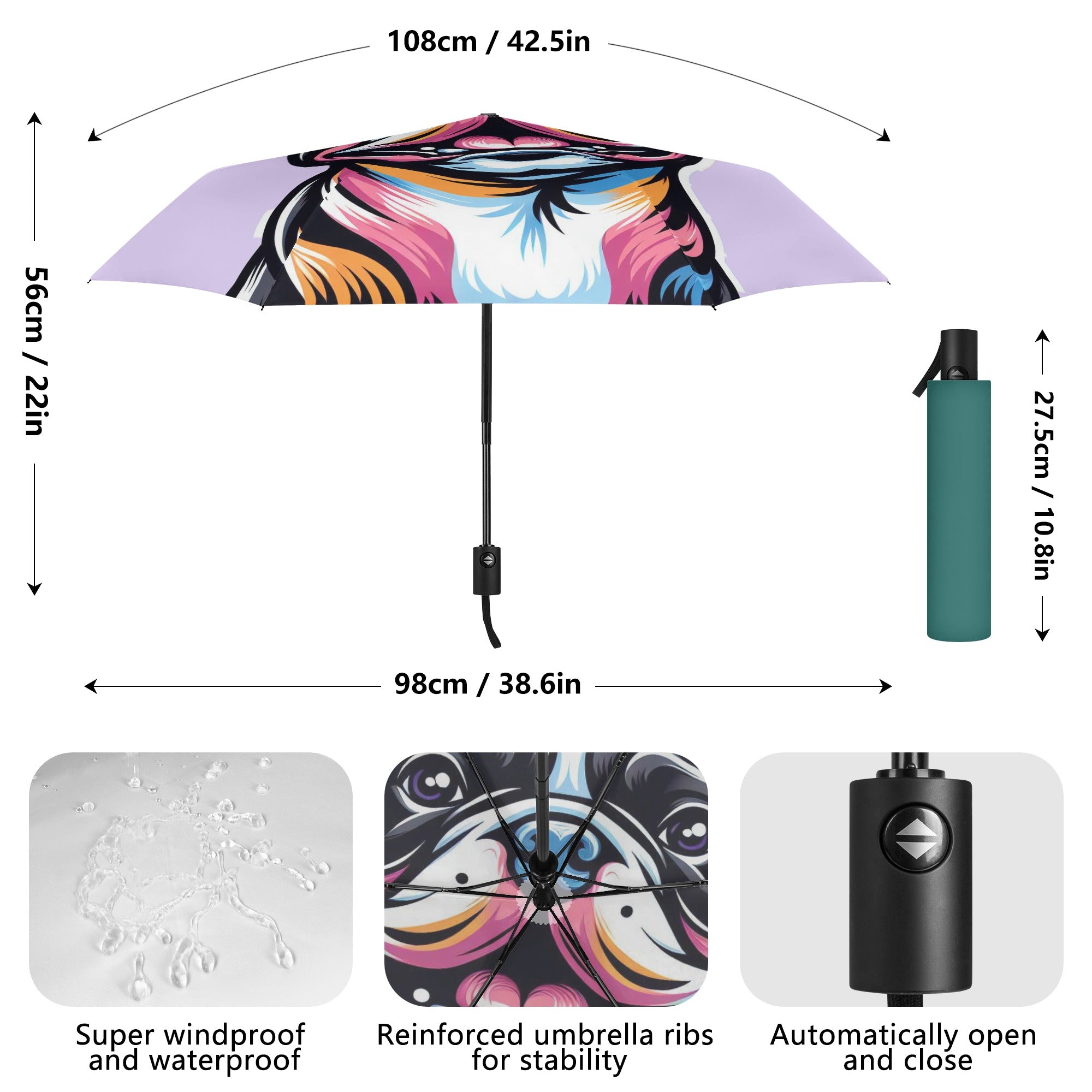 French Bulldog Princess - Frenchie Umbrella Winter Wear