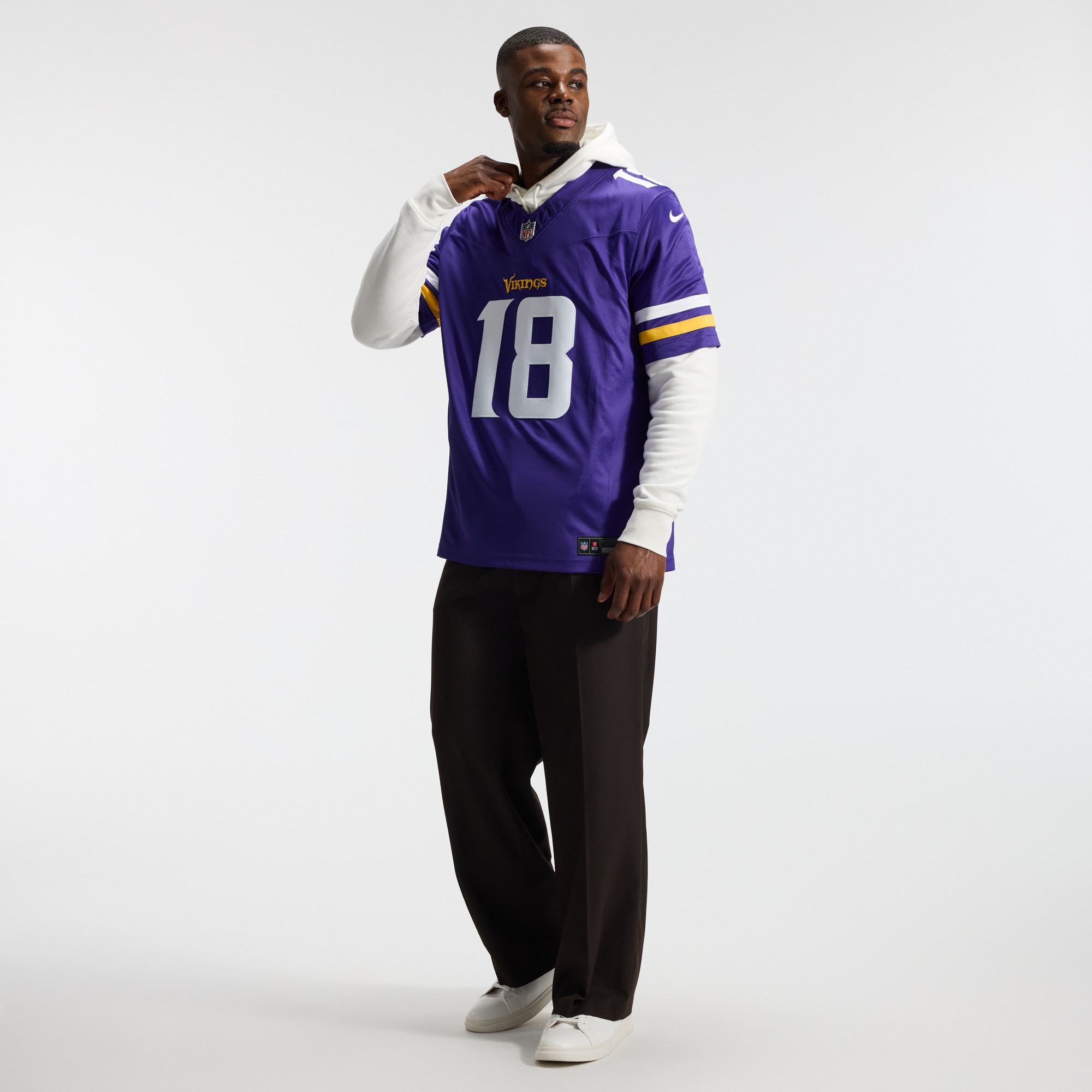 [LK] Justin Jefferson #18 Minnesota Vikings Team Vapor F.U.S.E. Stitched Limited Jersey - Purple