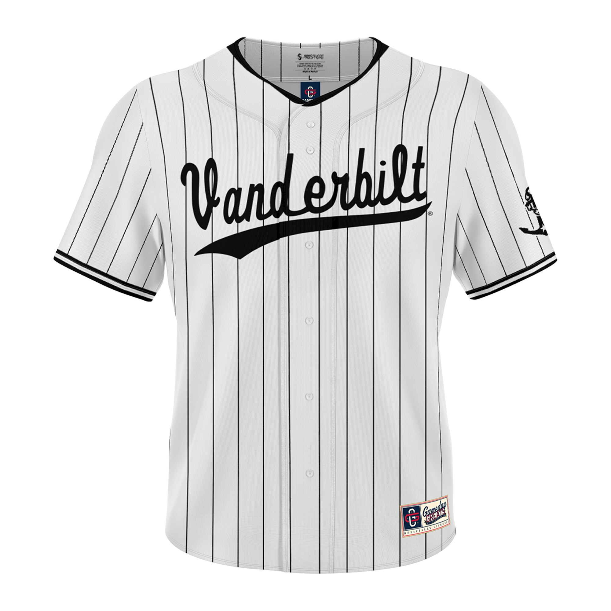 [NJP] Vanderbilt Commodores GameDay Greats Youth Lightweight Collegiate Baseball Fashion Jersey - White