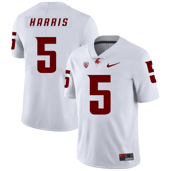 Men's None White 2024 comfortable Travell Harris #5 match worn Jersey