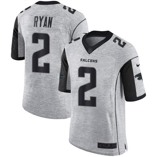 Premium NFL Atlanta Falcons #2 Matt Ryan Gray Limited Jersey