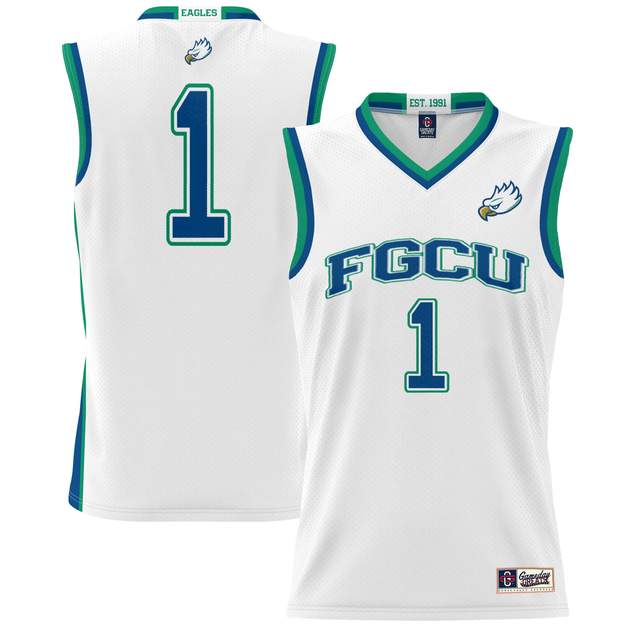 [NJP] Women's Florida Gulf Coast Eagles GameDay Greats Lightweight Basketball Jersey - White