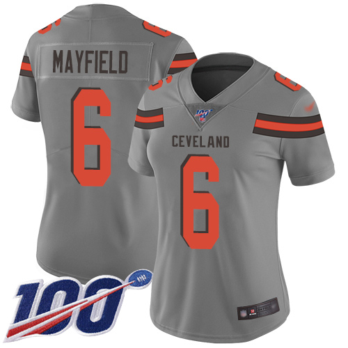 Official NFL Cleveland Browns #6 Baker Mayfield Brown L-v3