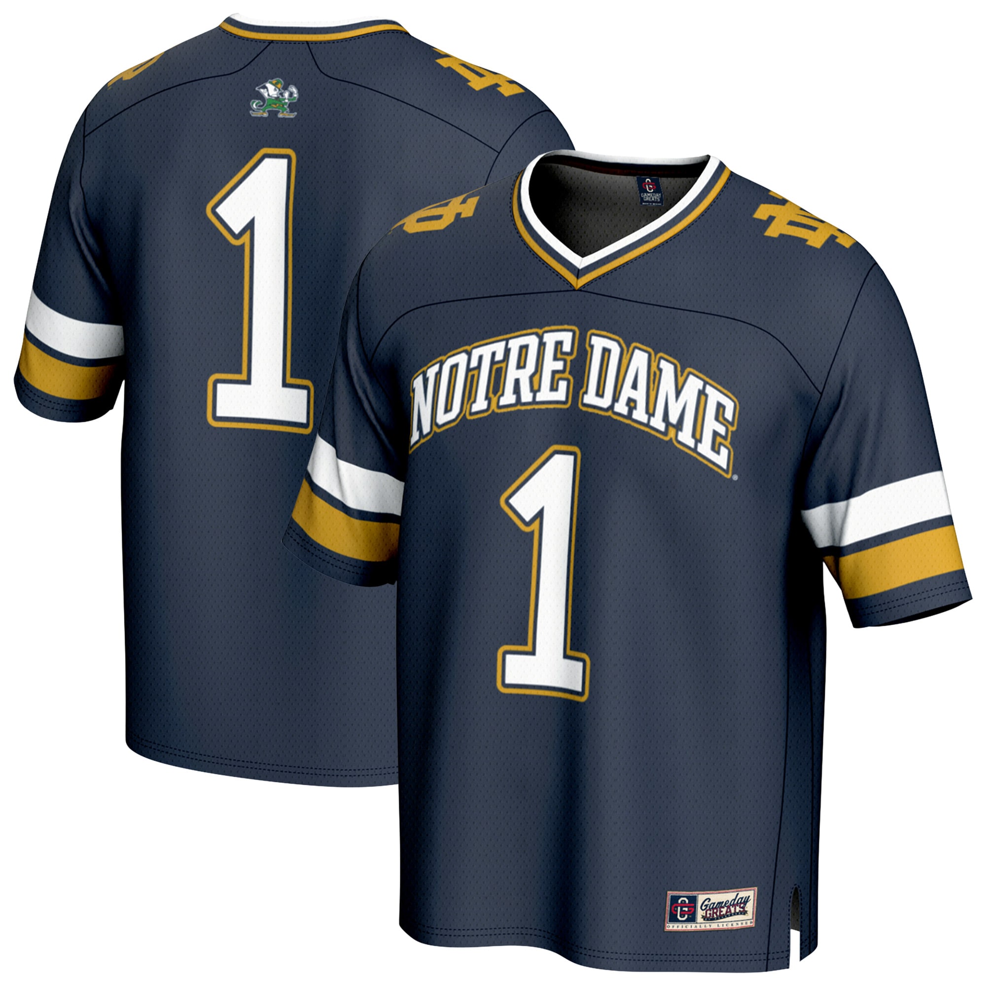[NJP] Notre Dame Fighting Irish GameDay Greats Youth Lightweight Collegiate Football Fashion Jersey - Navy