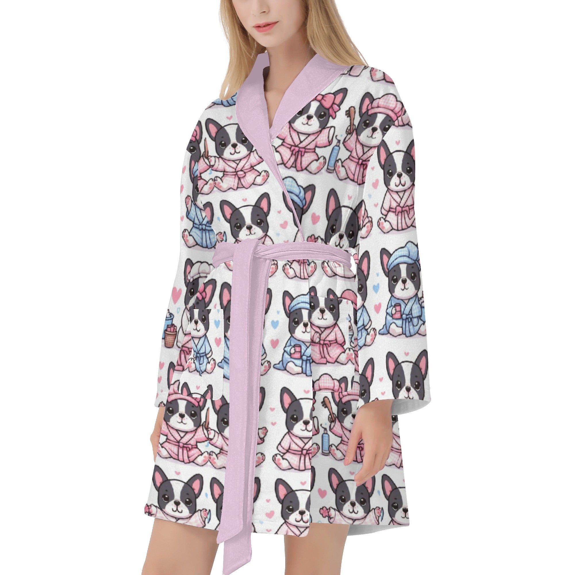 French Bulldog Lover Kona Women Bathrobe Frenchie Fan Item