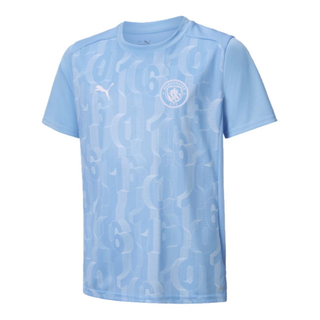 2024-2025 Man City Prematch SS Shirt (Light Blue) - Kids (Kelly 9)