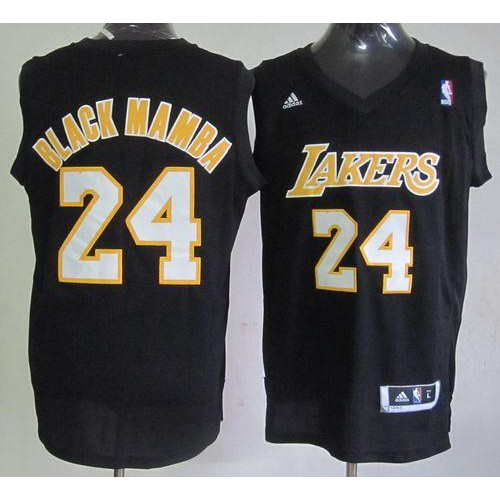 Black Angeles Lakers #24 Lakers Jersey - Mesh Fabric Basketball Jersey