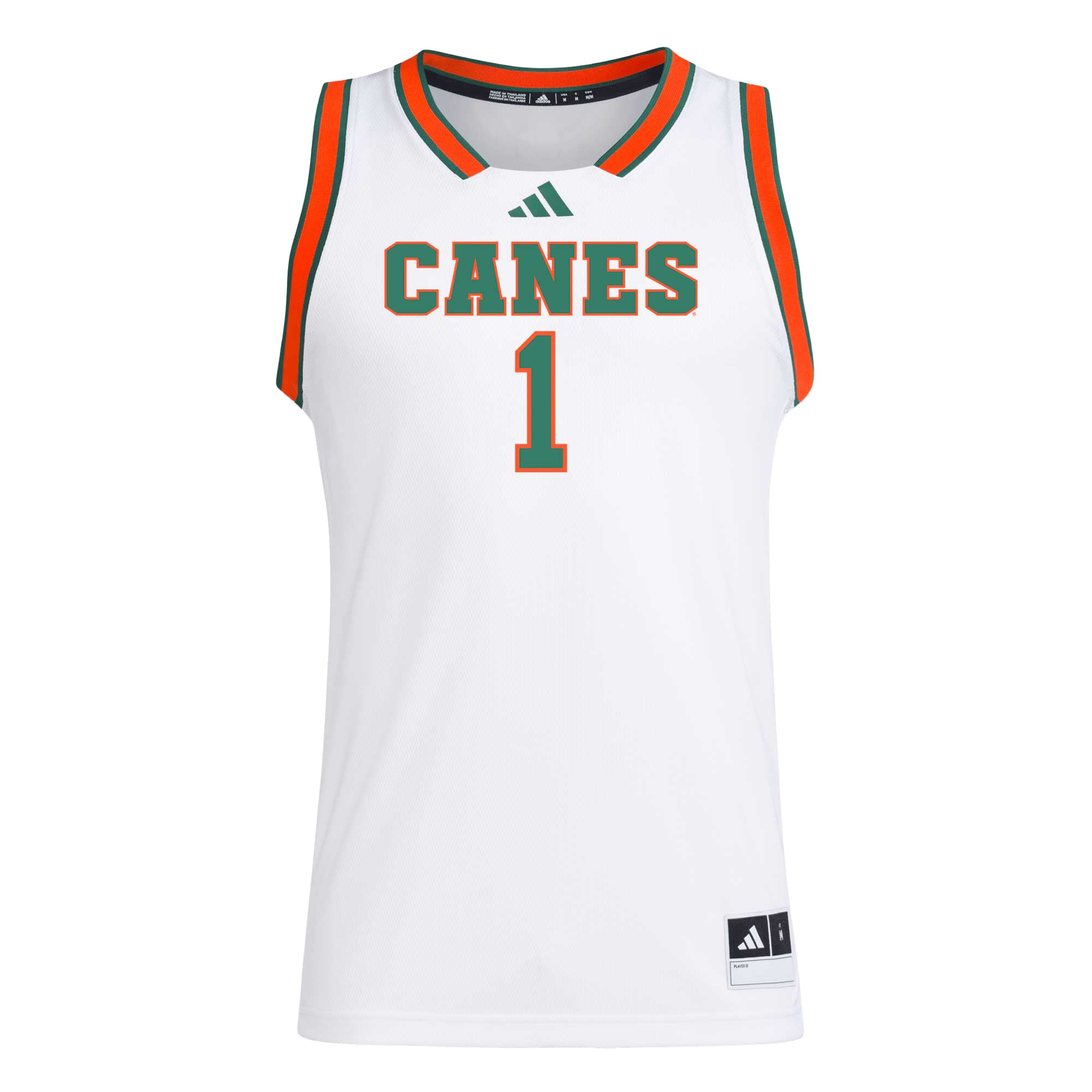 #1 Miami Hurricanes adidas Replica Swingman Jersey - White