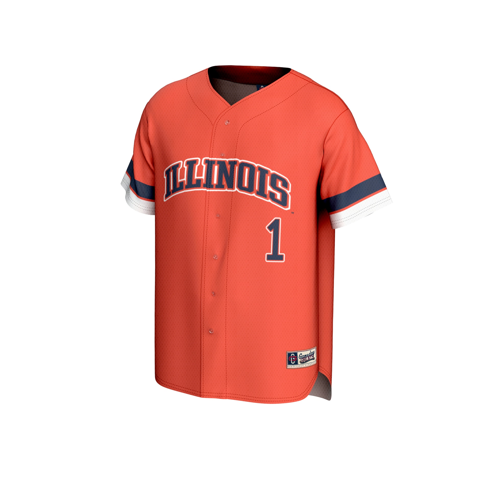 [DDG] Illinois Fighting Illini GameDay Greats Unisex Collegiate Baseball Fashion Jersey - Orange