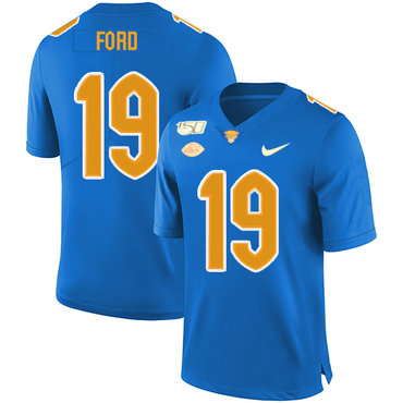 Men's None Blue 2024 official Dontez Ford #19 college football Jersey