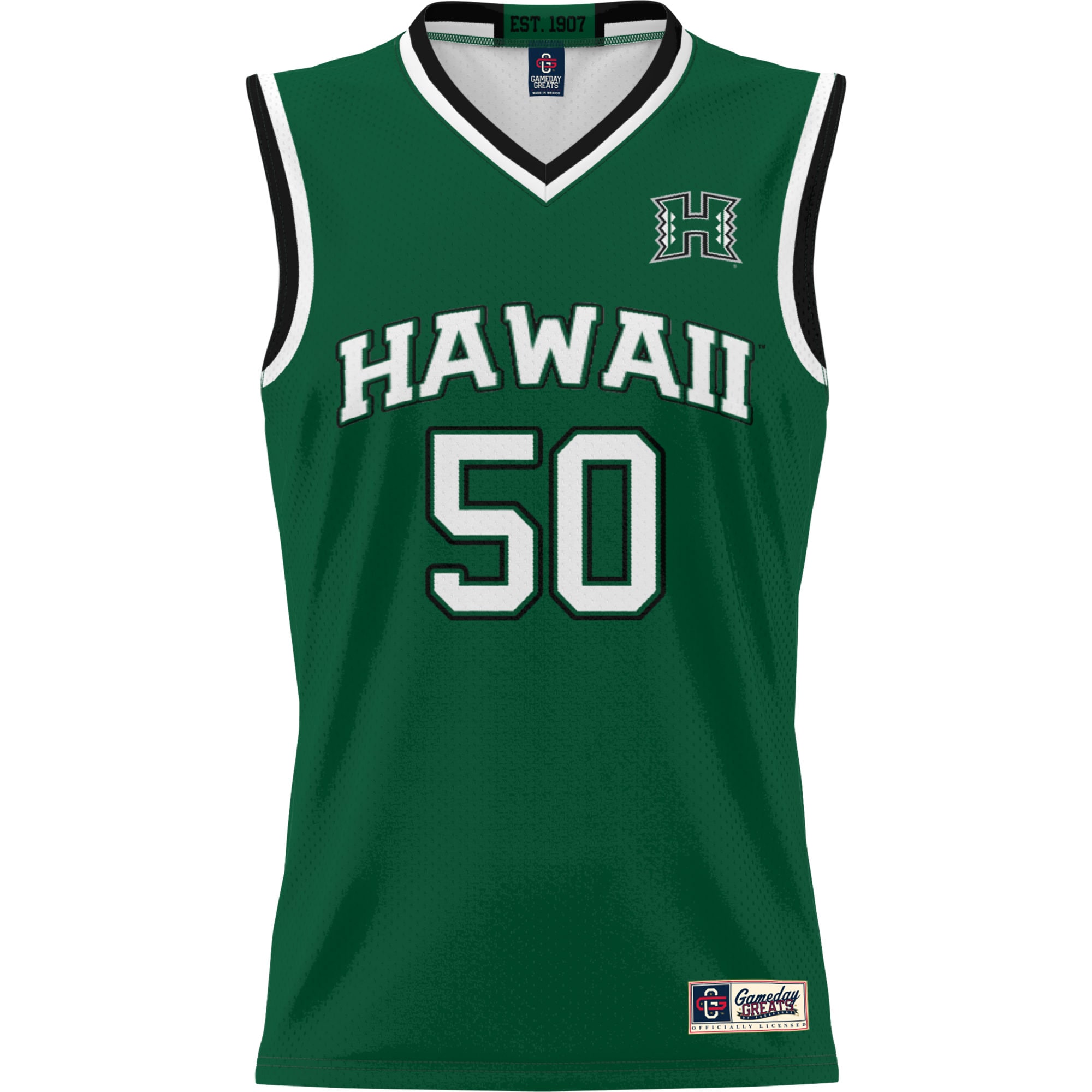 [DDG] Hawaii Rainbow Warriors GameDay Greats Unisex Lightweight Basketball Jersey - Green
