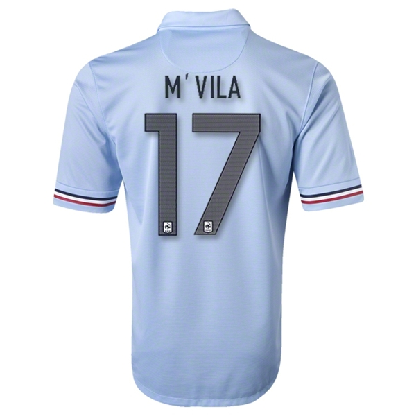 2013 France 17 M'Vila Away Blue Soccer Jersey Shirt - Official