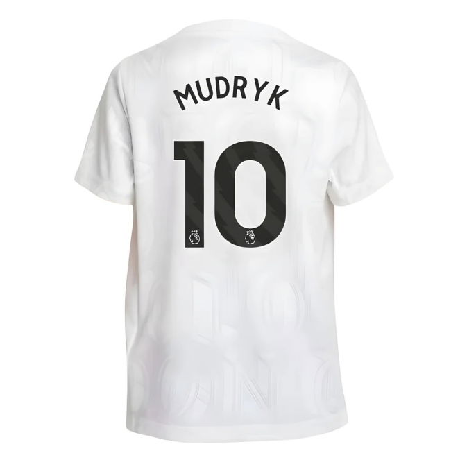 Official Chelsea Chelsea Pre Match Shirt White Kids Mudryk #10 Pre...