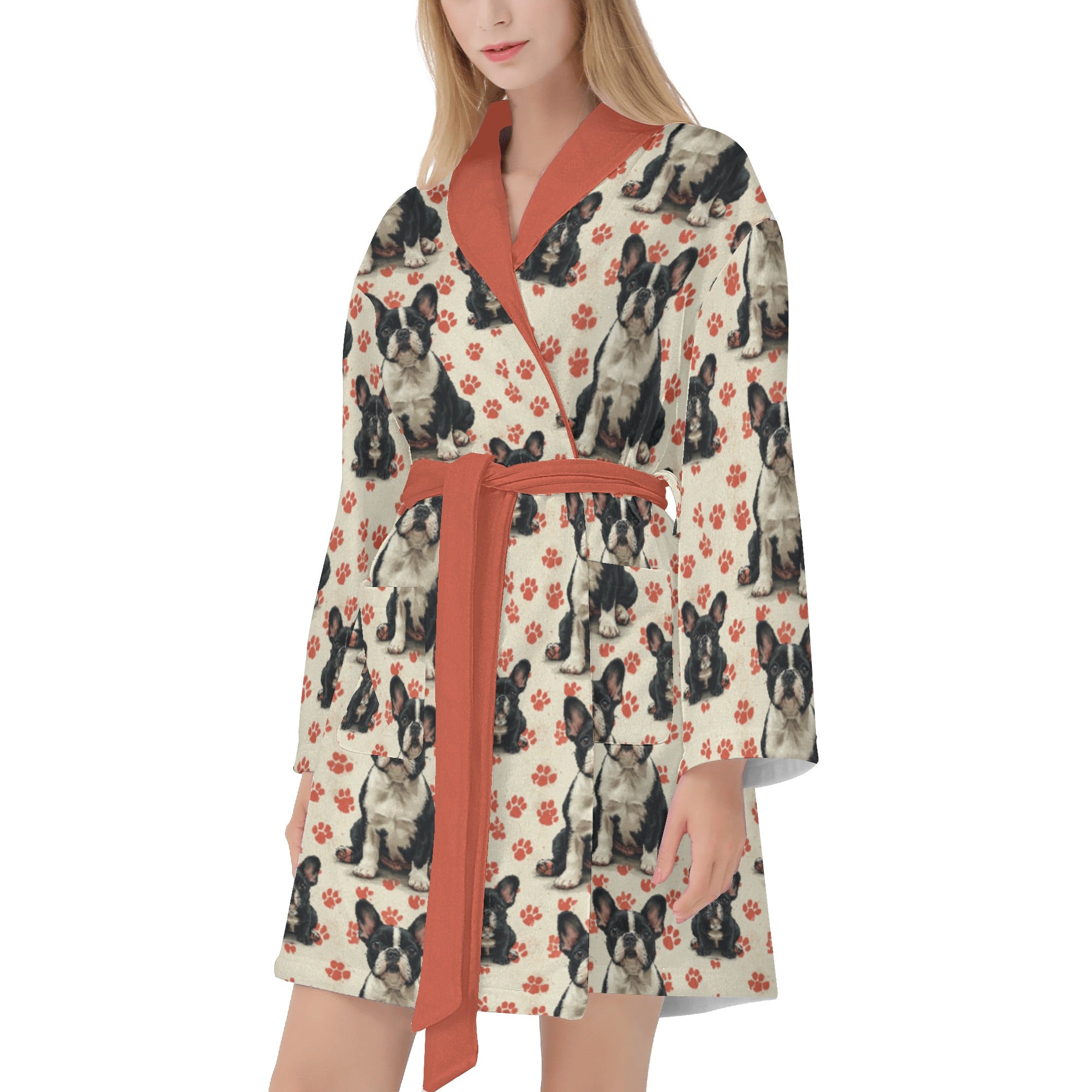 French Bulldog Premium Lucy - Bulldog Women Bathrobe Indoor Use