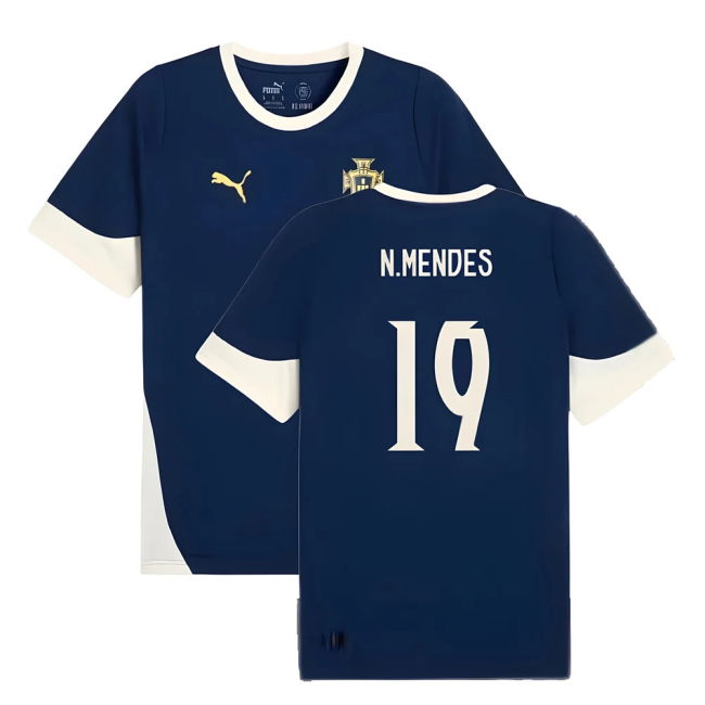 2025-2026 Portugal Training Jersey (Persian Blue) (N.Mendes 19)
