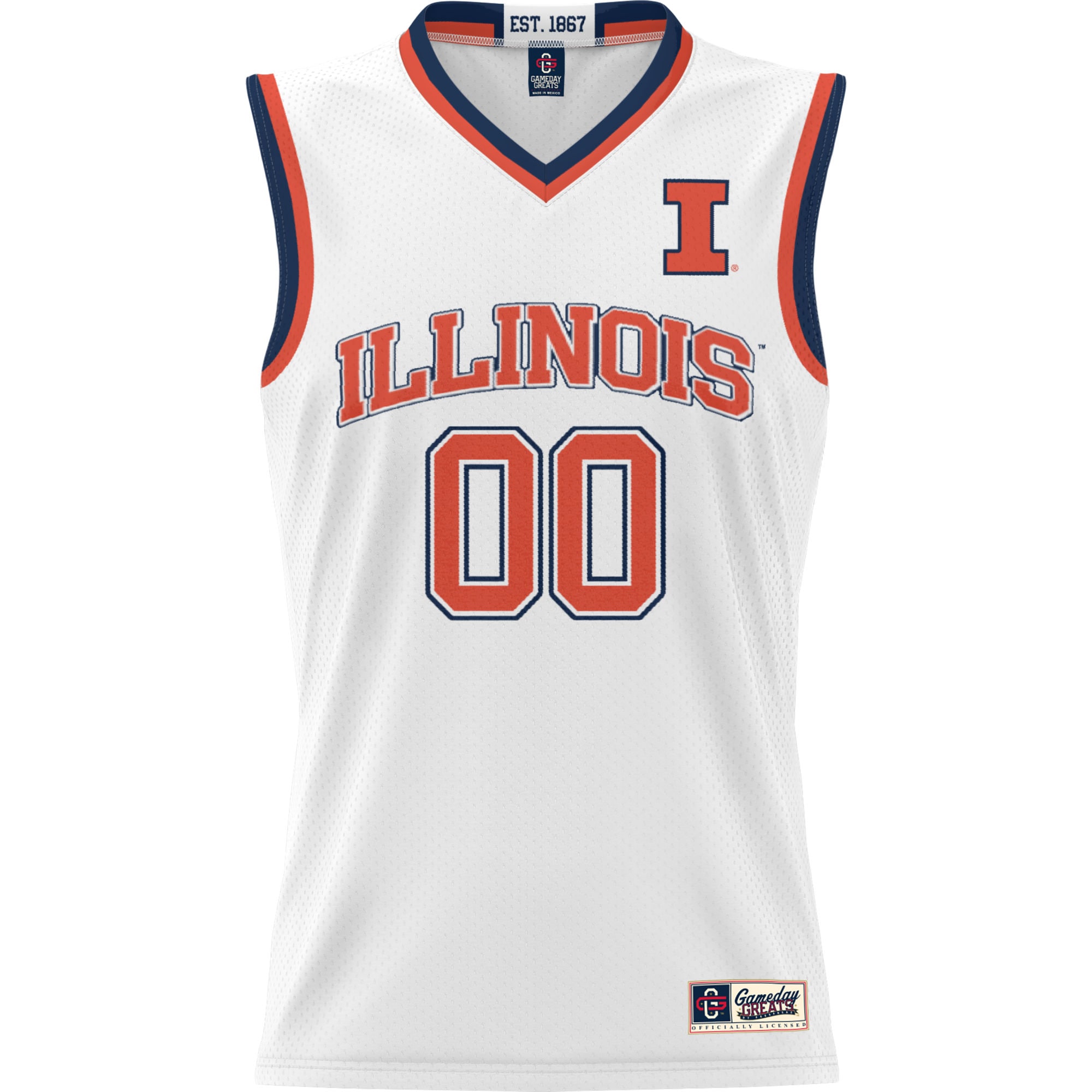 [DDG] Illinois Fighting Illini GameDay Greats Youth NIL Pick-A-Player Lightweight Men's Basketball Jersey - White