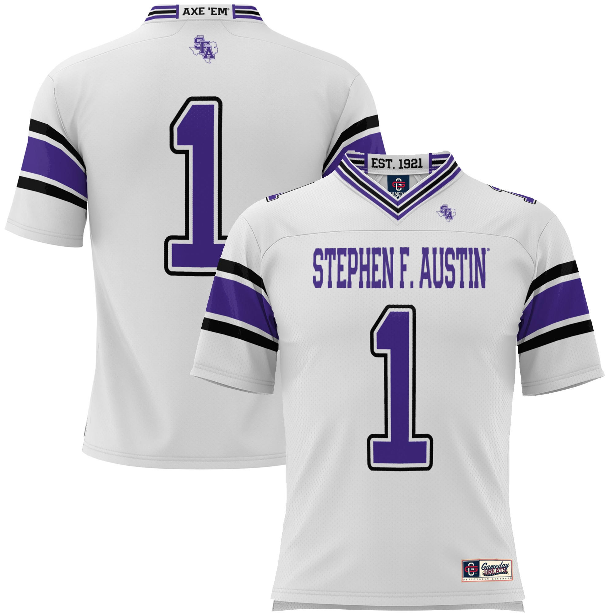 [Youth] Stephen F Austin Lumberjacks #1 Football Jersey - White | Stadium Series 2026/27