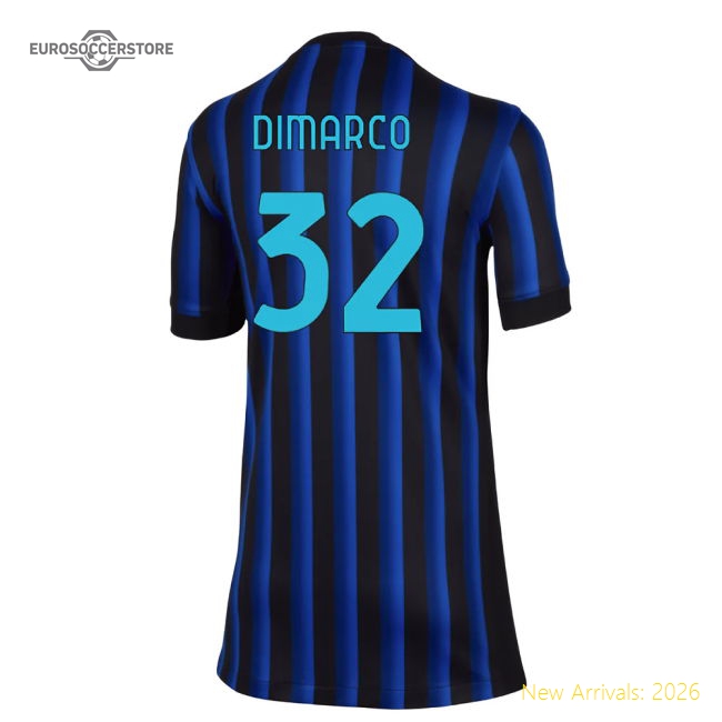 Non-toxic Kids Football Team Dimarco Jersey 2025-2026 Stretchy