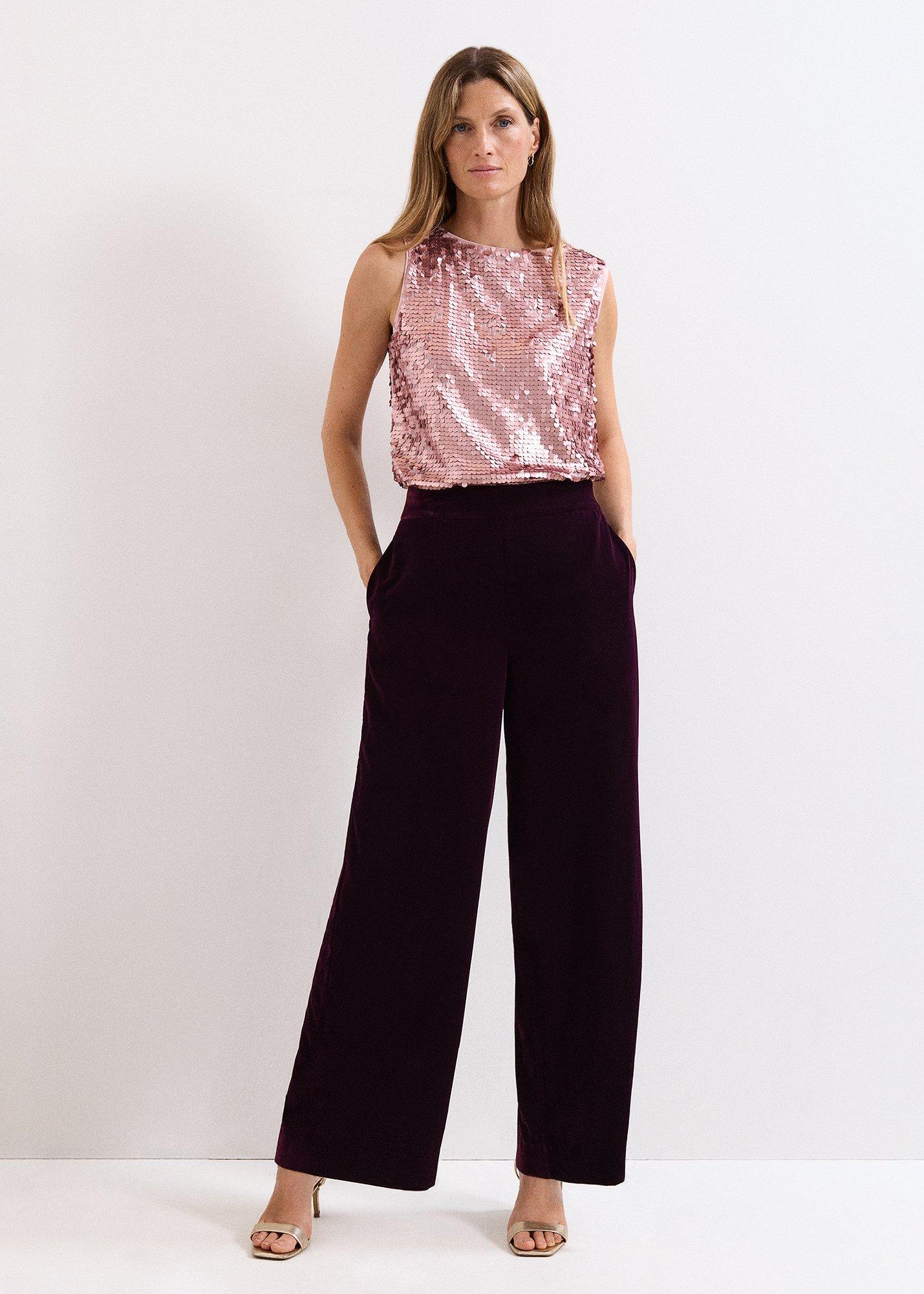 Petite Valentina Velvet Trouser