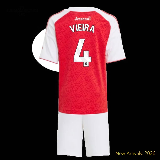 2025-2026 Arsenal Mini Soft Vieira Jersey Dri-fit Machine-washable