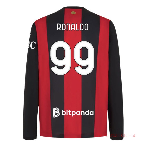 Football AC Milan 2026-2027 Long Sleeve Home Shirt (Ronaldo 99)