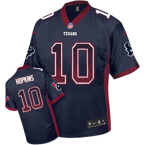 Authentic NFL Houston Texans #10 DeAndre Hopkins Navy Elite Jersey