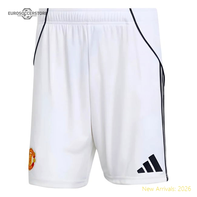 2025-2026 Man Utd Home Shorts (White) Fan Edition Supporter Version