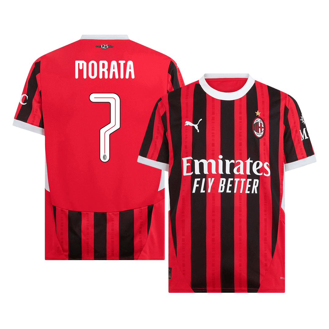 MORATA #7 AC Milan Home  Soccer Jersey 2024/25 - UCL Authentic Kit